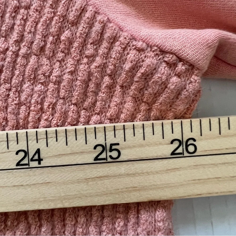 POL NWT Boho Granny Square Crochet Oversized Zip Hoodie L Vintage Wash Peach - Picture 15 of 16